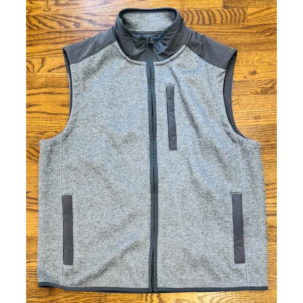 Vineyard Vines Fleece Vest Full Zip Heather Gray Men Size Large